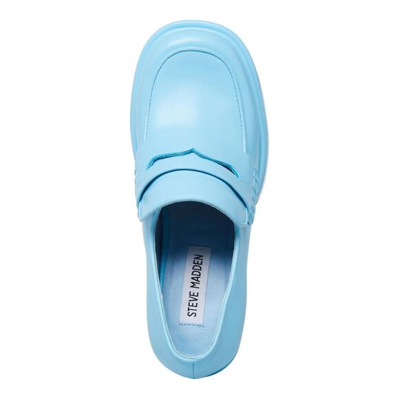 NWT STEVE MADDEN Womens Light Blue 2" Platform Catelyn Slip On Oxfored Heels 5 M - Picture 3 of 5